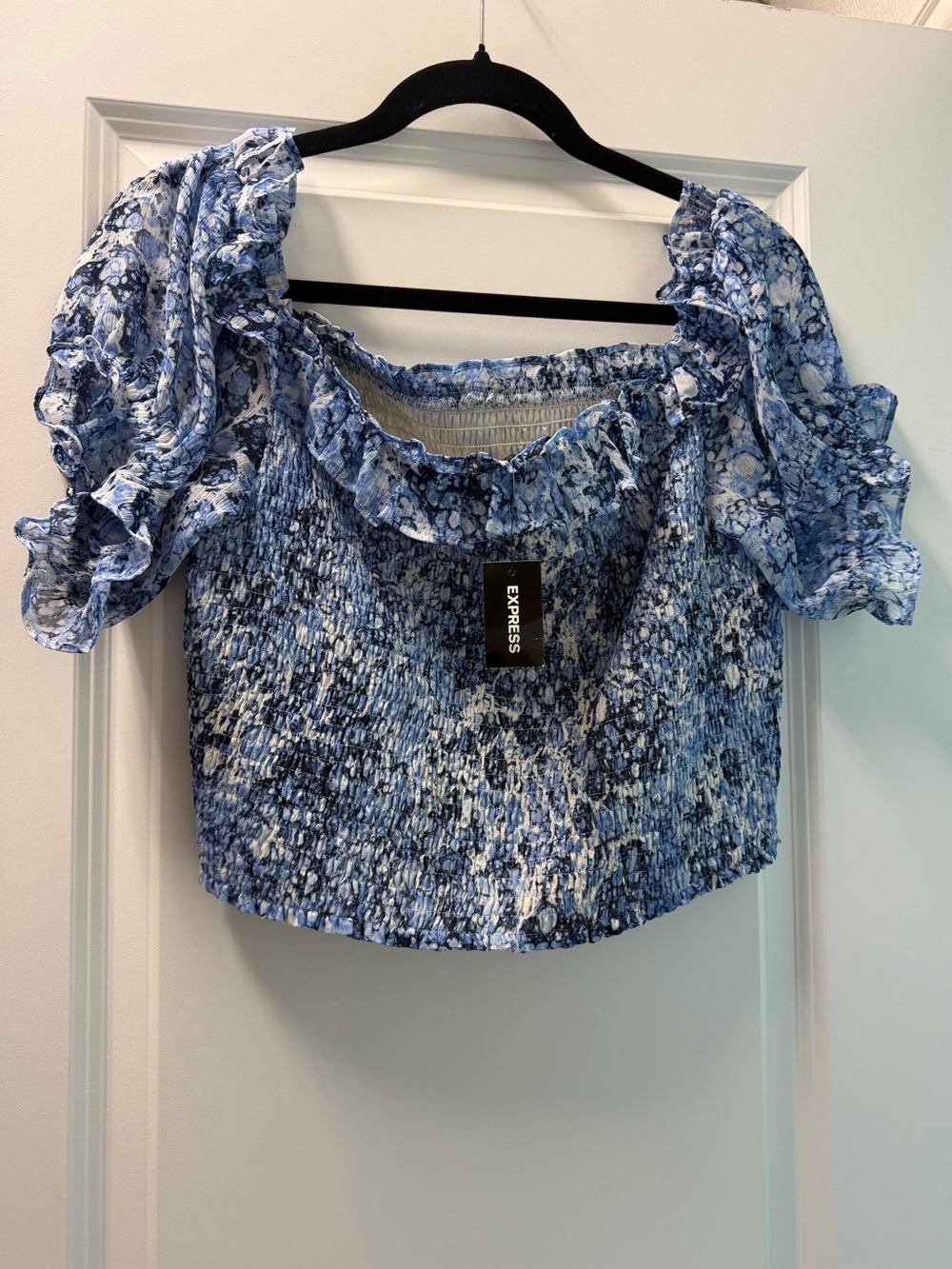 Express Floral Smocked Crop Top
